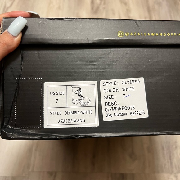 White Platform Combat Boots - Picture 5 of 6